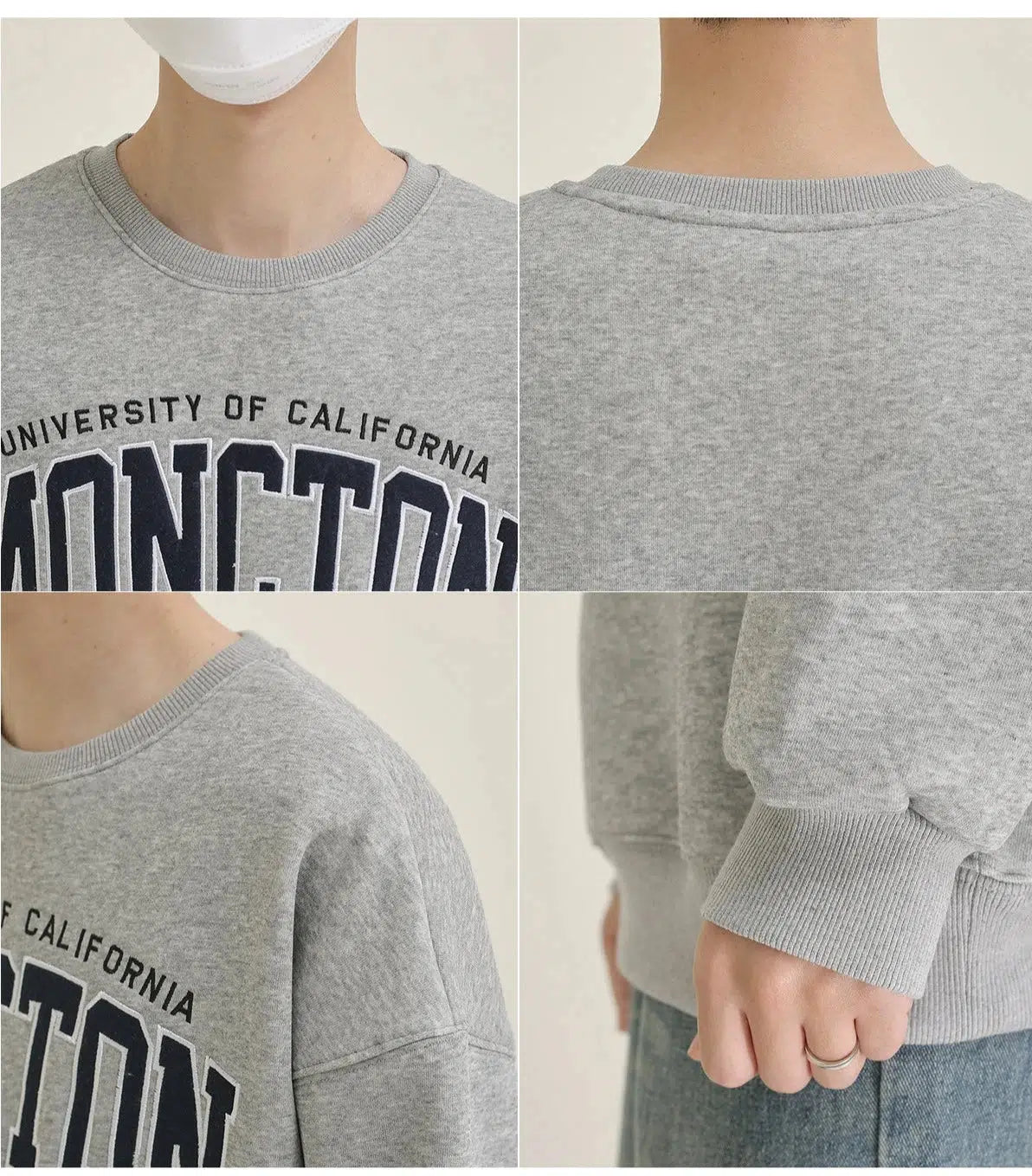 Velvet Printed Crew Neck Sweatshirt