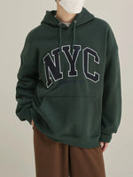 Velvet Printed Hooded Sweatshirt