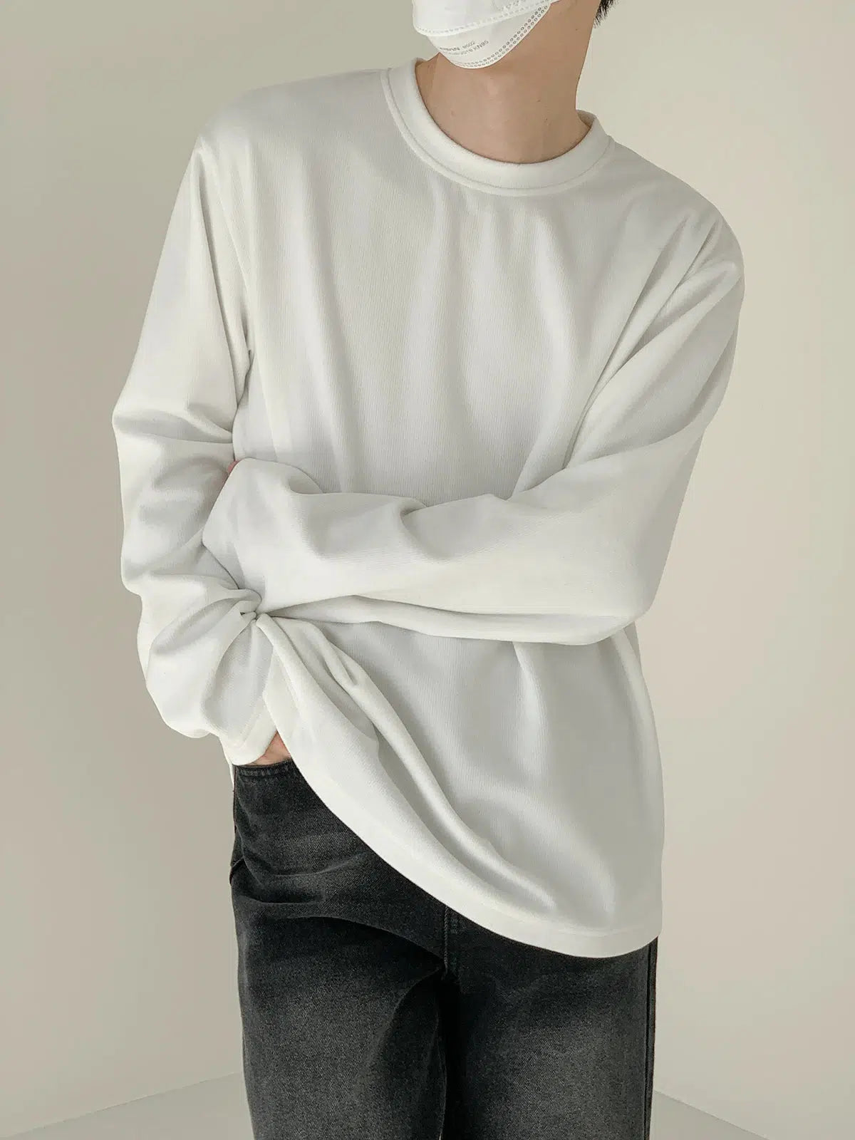 Velvet Round Neck Long Sleeve T-shirt