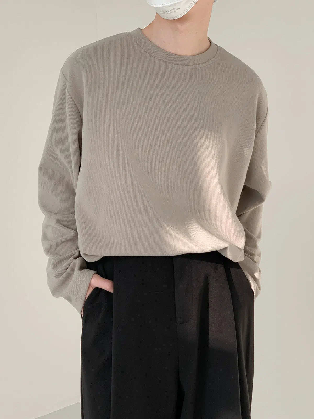 Velvet Round Neck Long Sleeve T-shirt