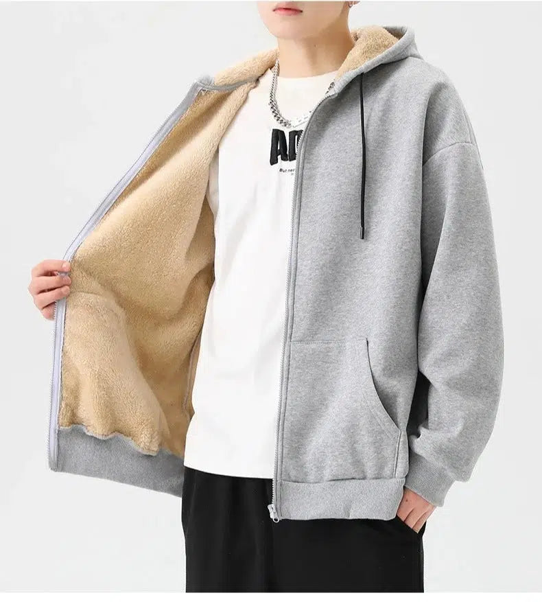 Velvet Thickened Hooded Jacket