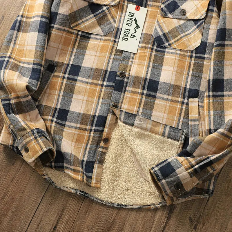 Velvet Thickened Plaid Jacket