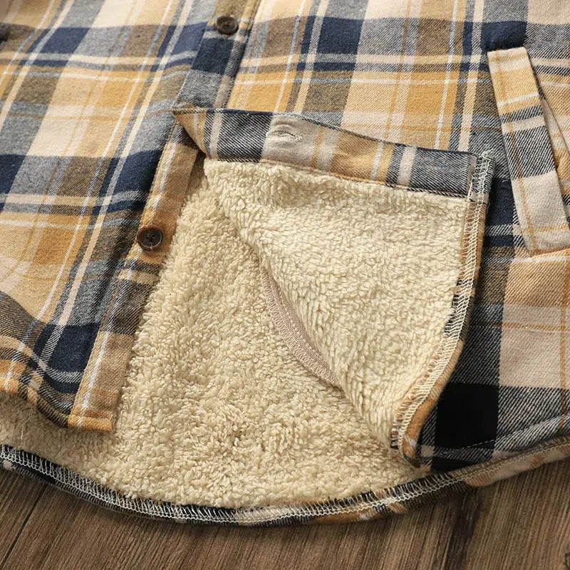 Velvet Thickened Plaid Jacket