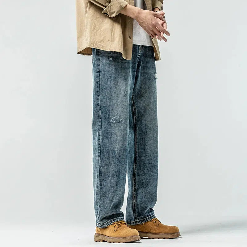 Versatile Blue Straight Leg Jeans