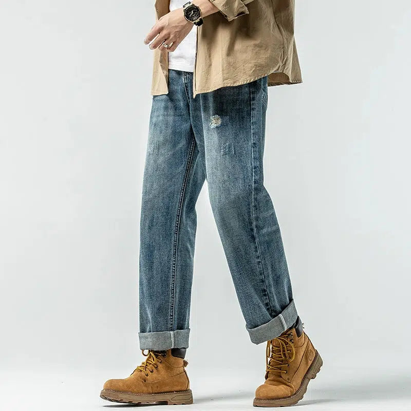 Versatile Blue Straight Leg Jeans