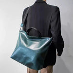 Versatile Leather Shoulder Bag with Handles