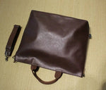 Versatile Leather Shoulder Bag with Handles