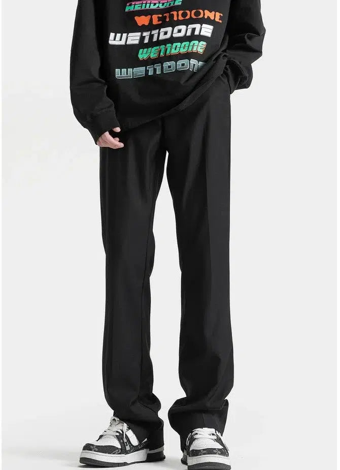 Versatile Straight Drape Suit Pants