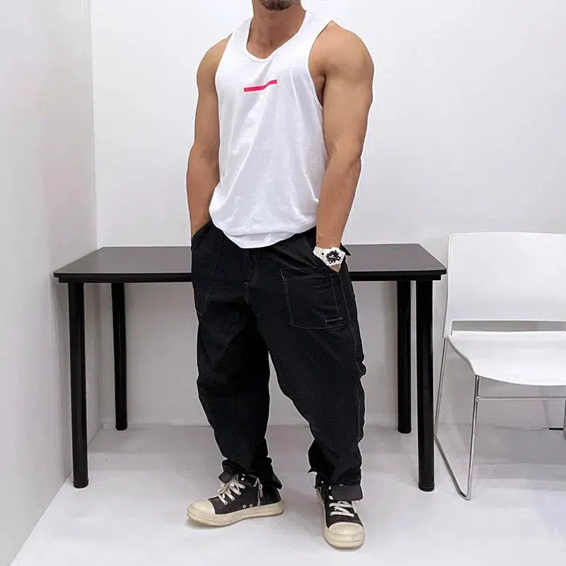 Vertical Stripe Athletic Vest