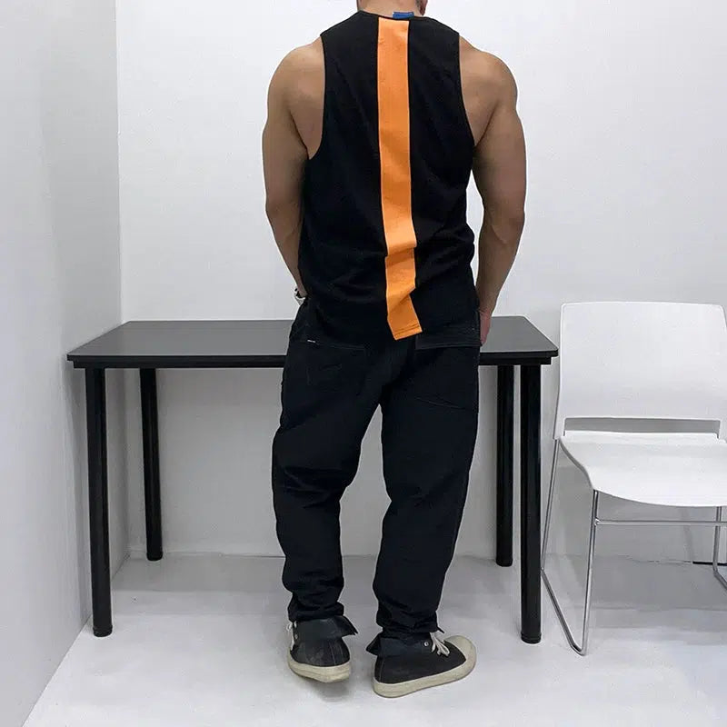 Vertical Stripe Athletic Vest