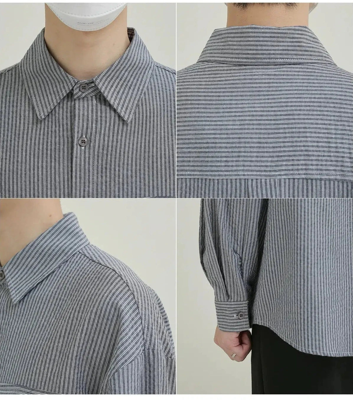 Vertical Stripe Button-down Shirt