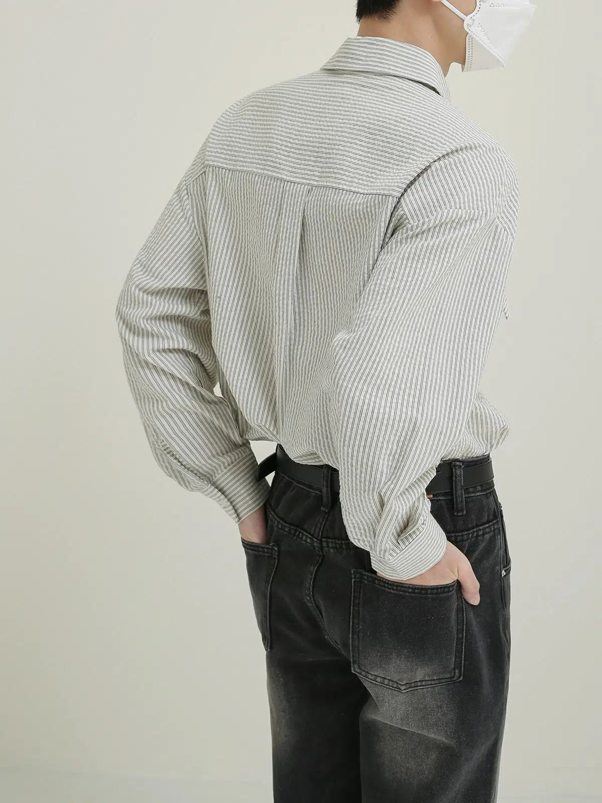 Vertical Stripe Button-down Shirt