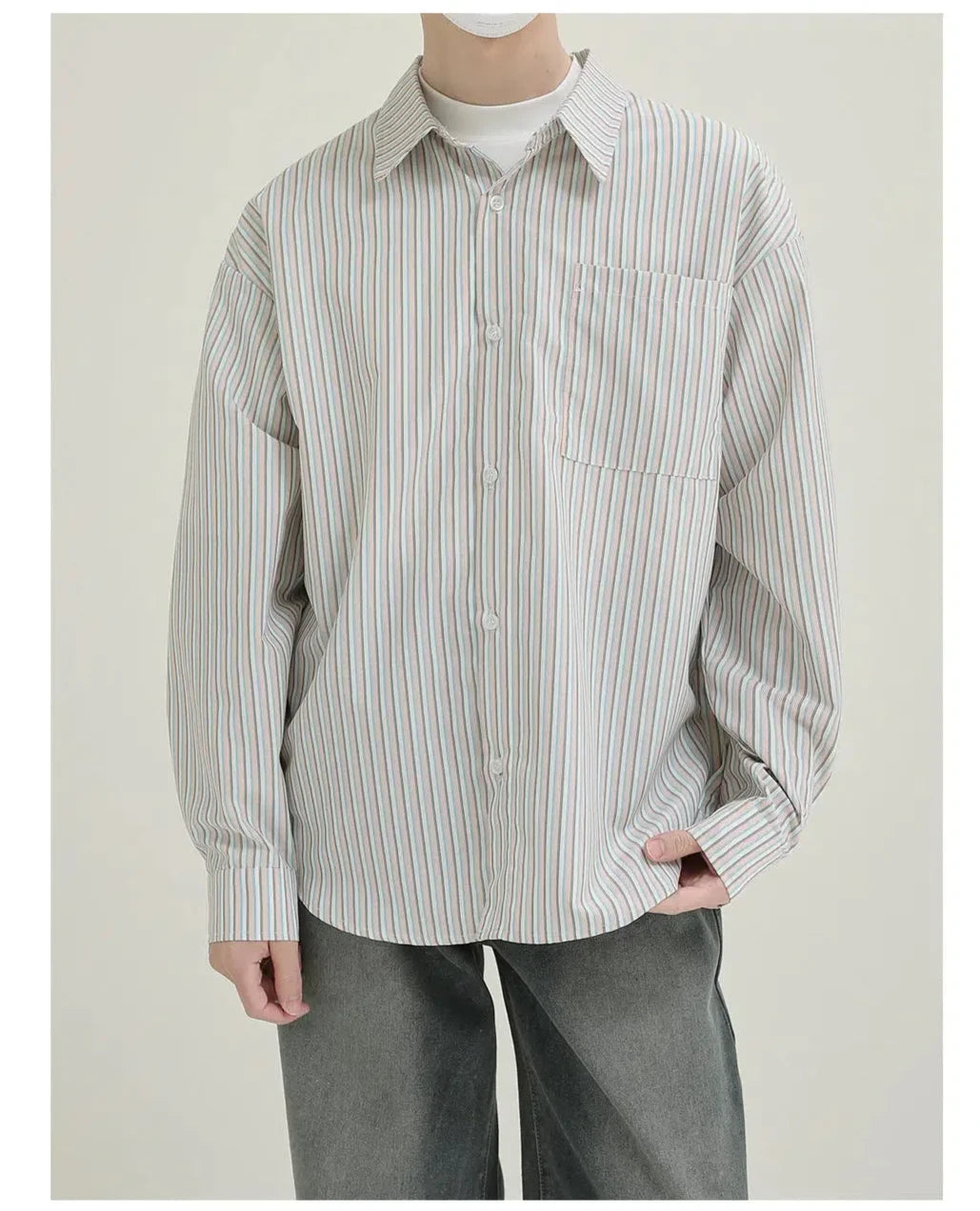 Vertical Striped Long Sleeve Shirt