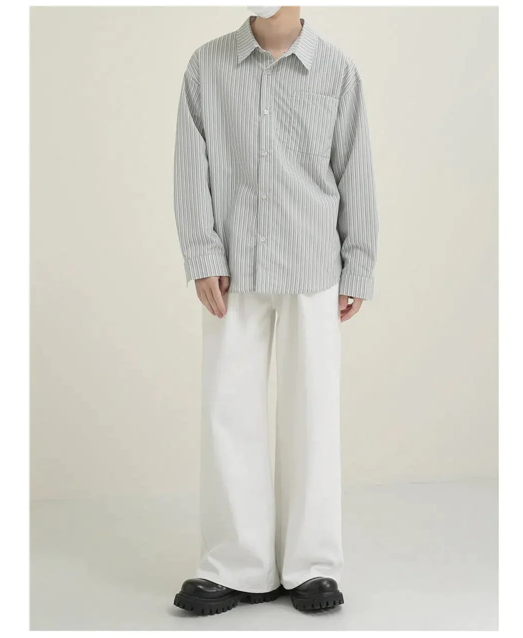 Vertical Striped Long Sleeve Shirt