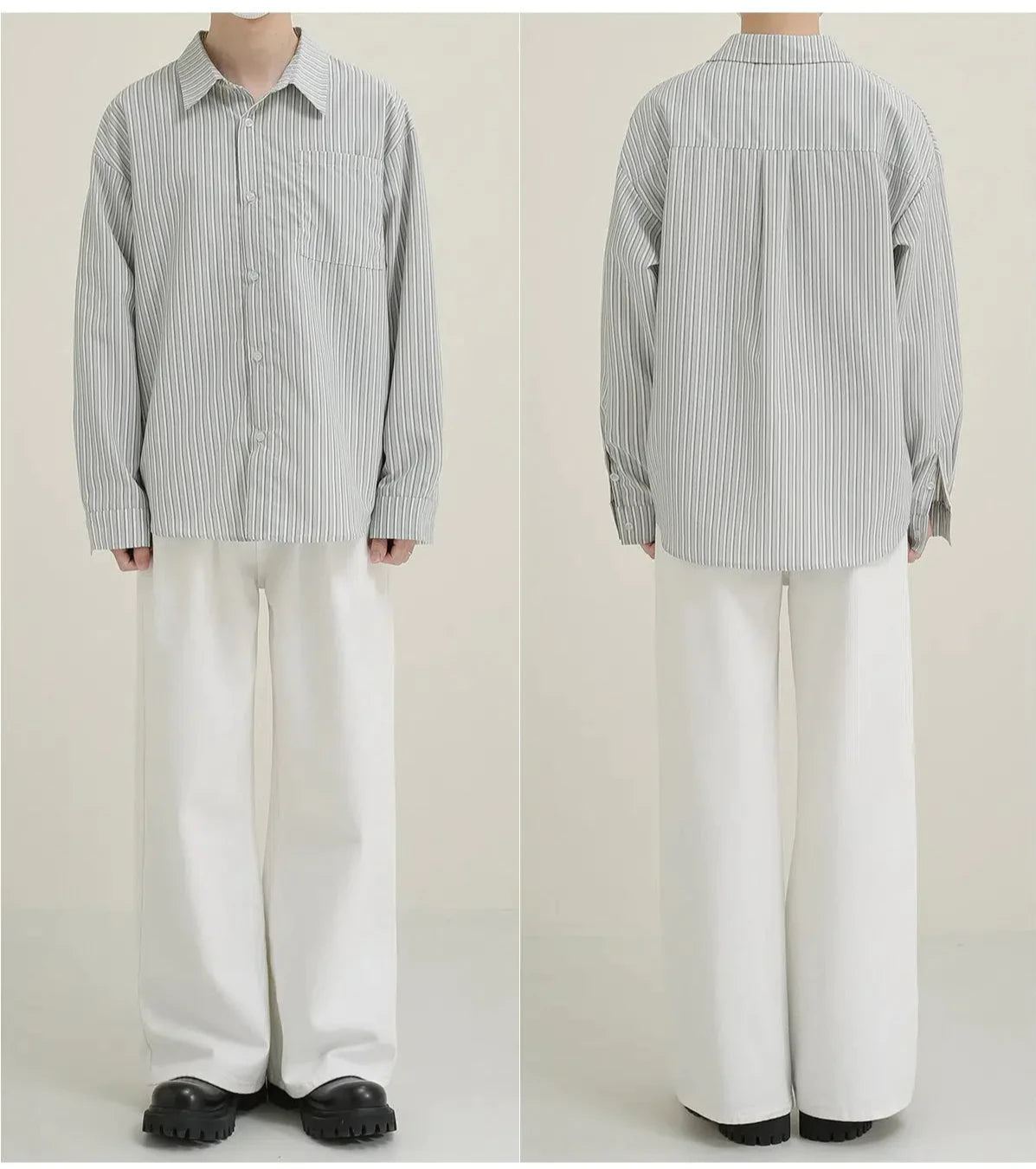 Vertical Striped Long Sleeve Shirt