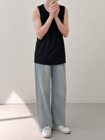 Vertical Striped Sleeveless Vest