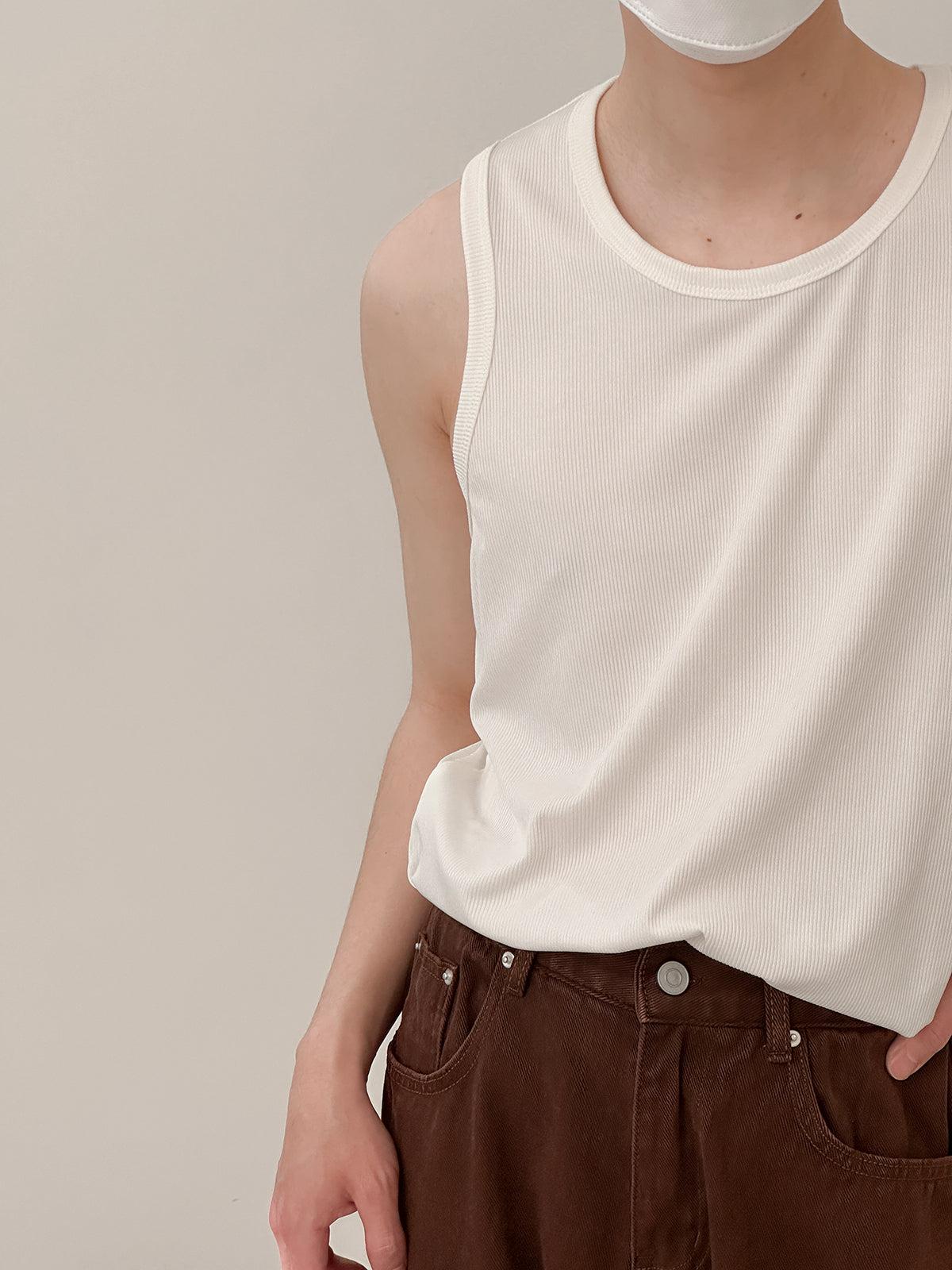 Vertical Striped Sleeveless Vest