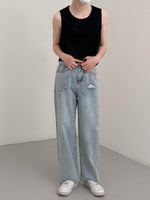 Vertical Striped Sleeveless Vest