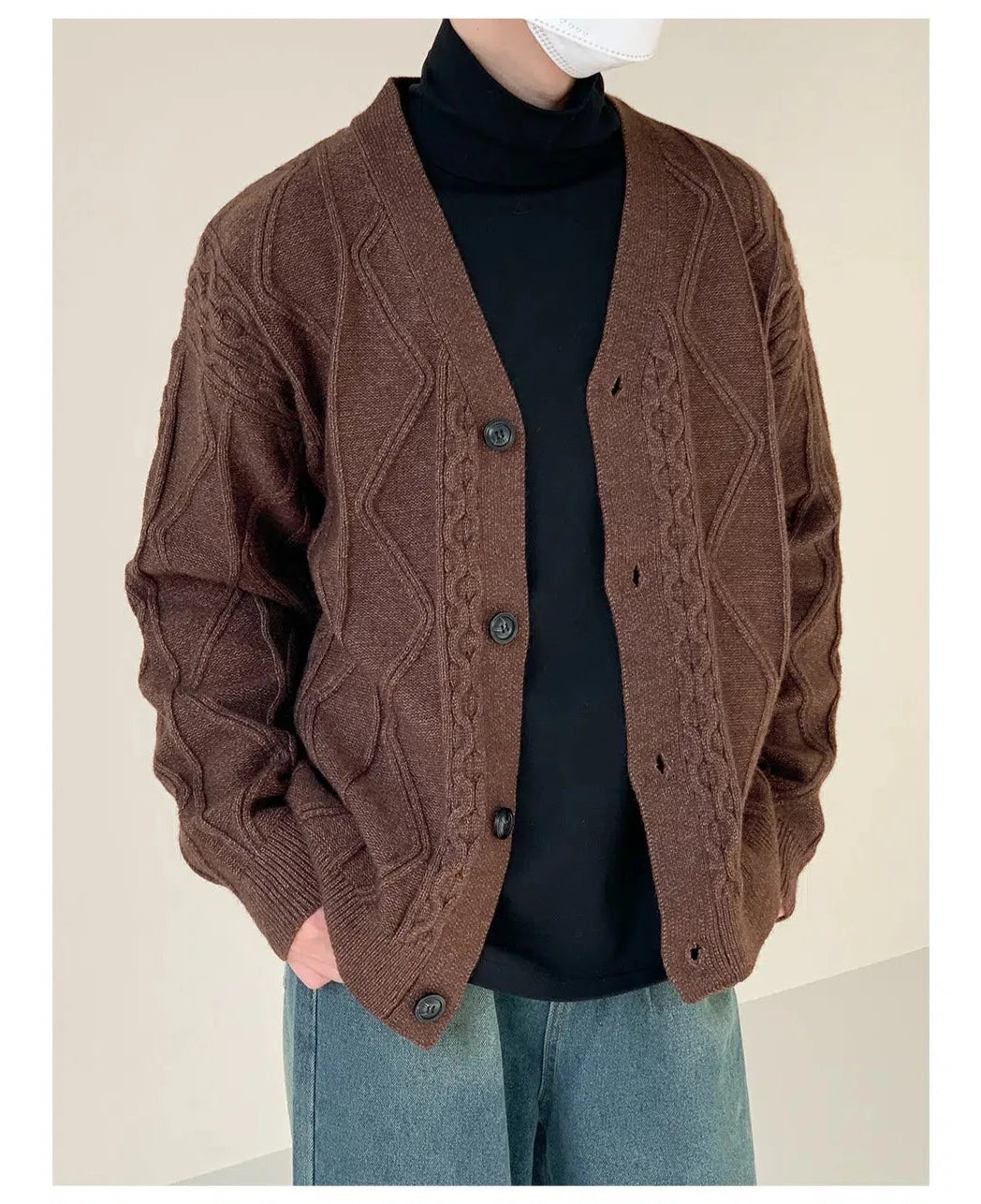Vintage Brown Knit Cardigan