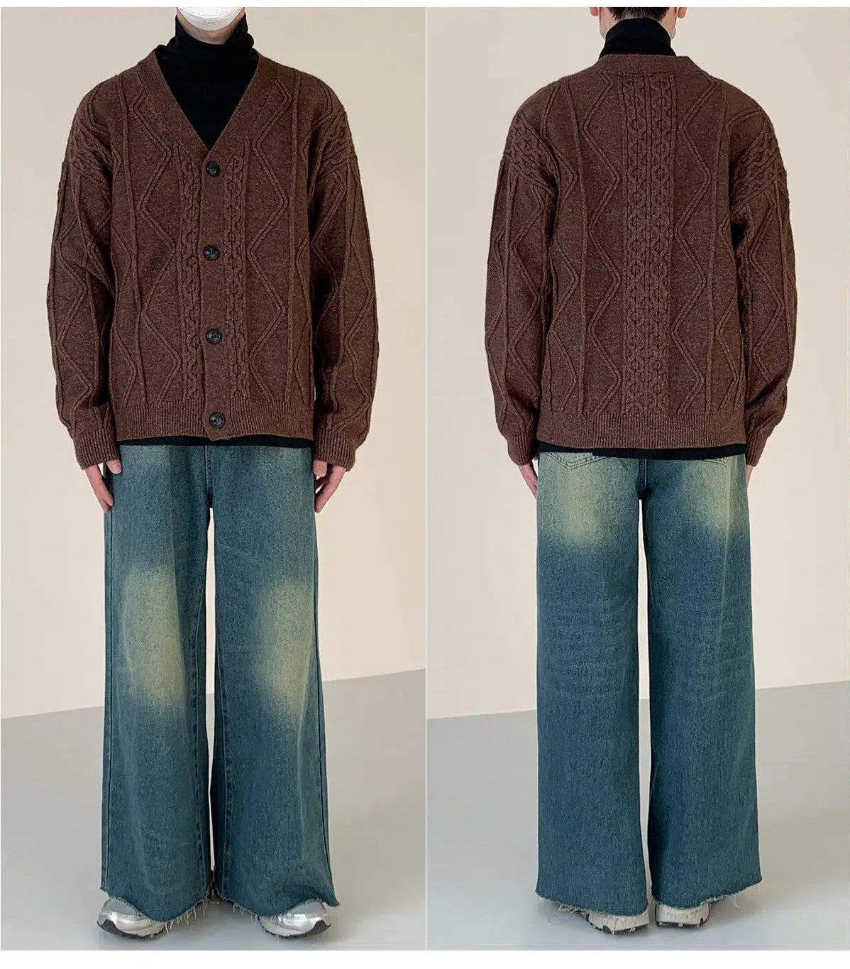 Vintage Brown Knit Cardigan