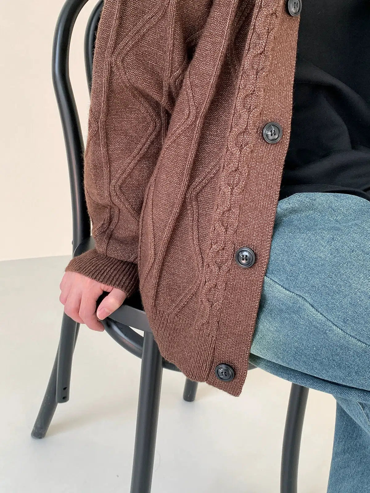 Vintage Brown Knit Cardigan