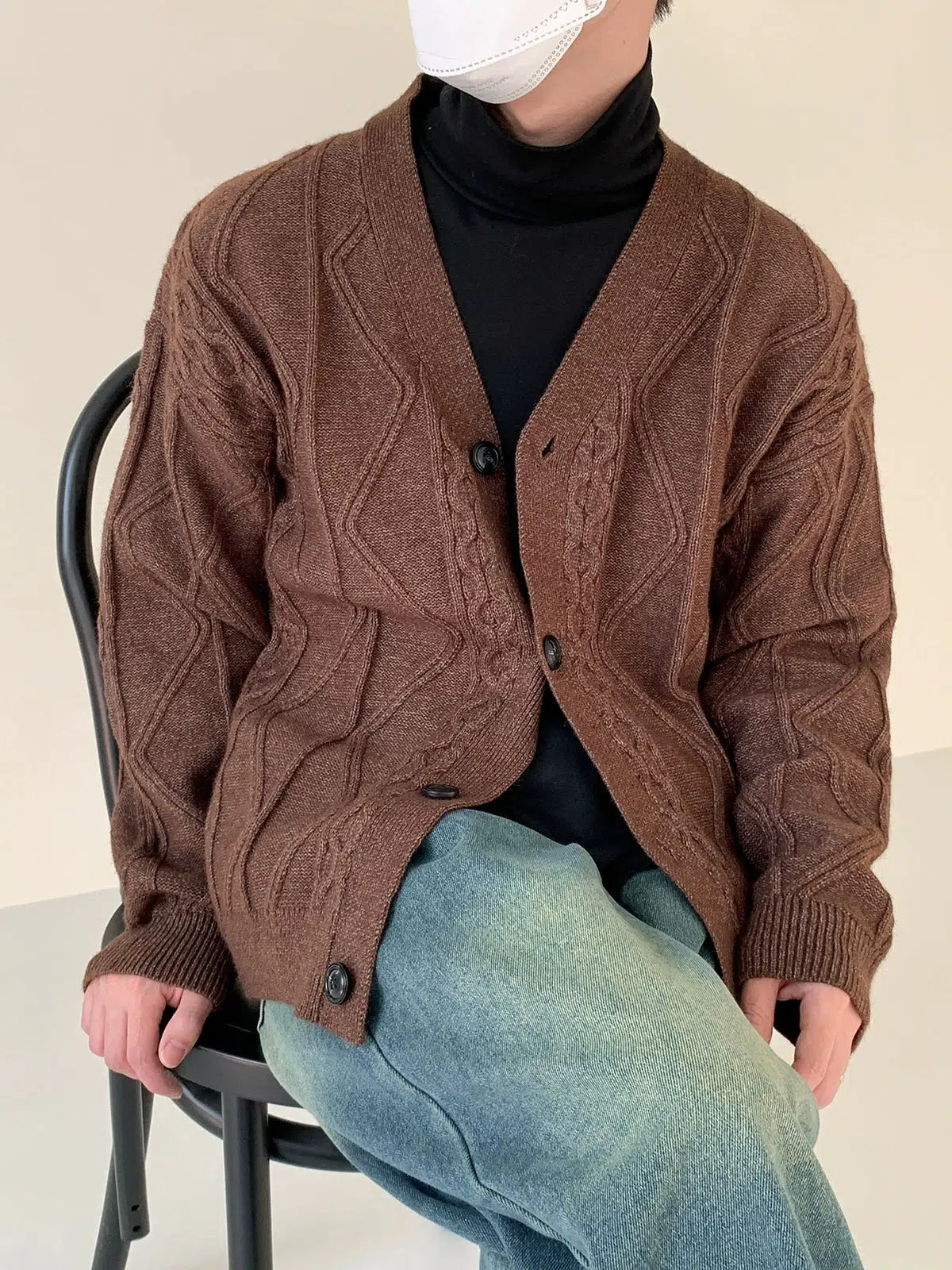 Vintage Brown Knit Cardigan