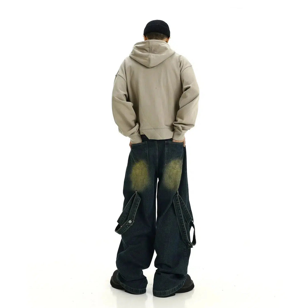 Vintage Deconstructed Stitching Jeans