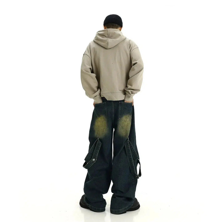 Vintage Deconstructed Stitching Jeans