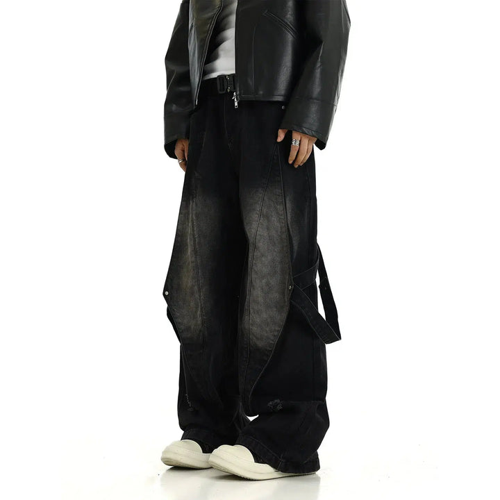 Vintage Deconstructed Stitching Jeans
