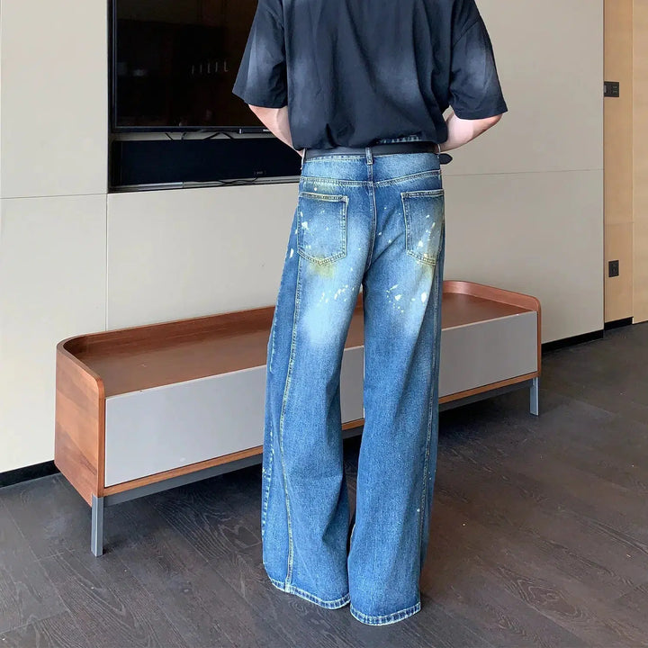 Vintage Distressed Wide-Leg Jeans