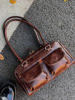 Vintage Double-Pocket Leather Bag