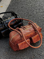 Vintage Double-Pocket Leather Bag
