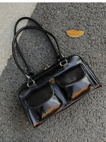 Vintage Double-Pocket Leather Bag