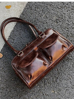 Vintage Double-Pocket Leather Bag