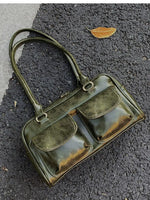 Vintage Double-Pocket Leather Bag