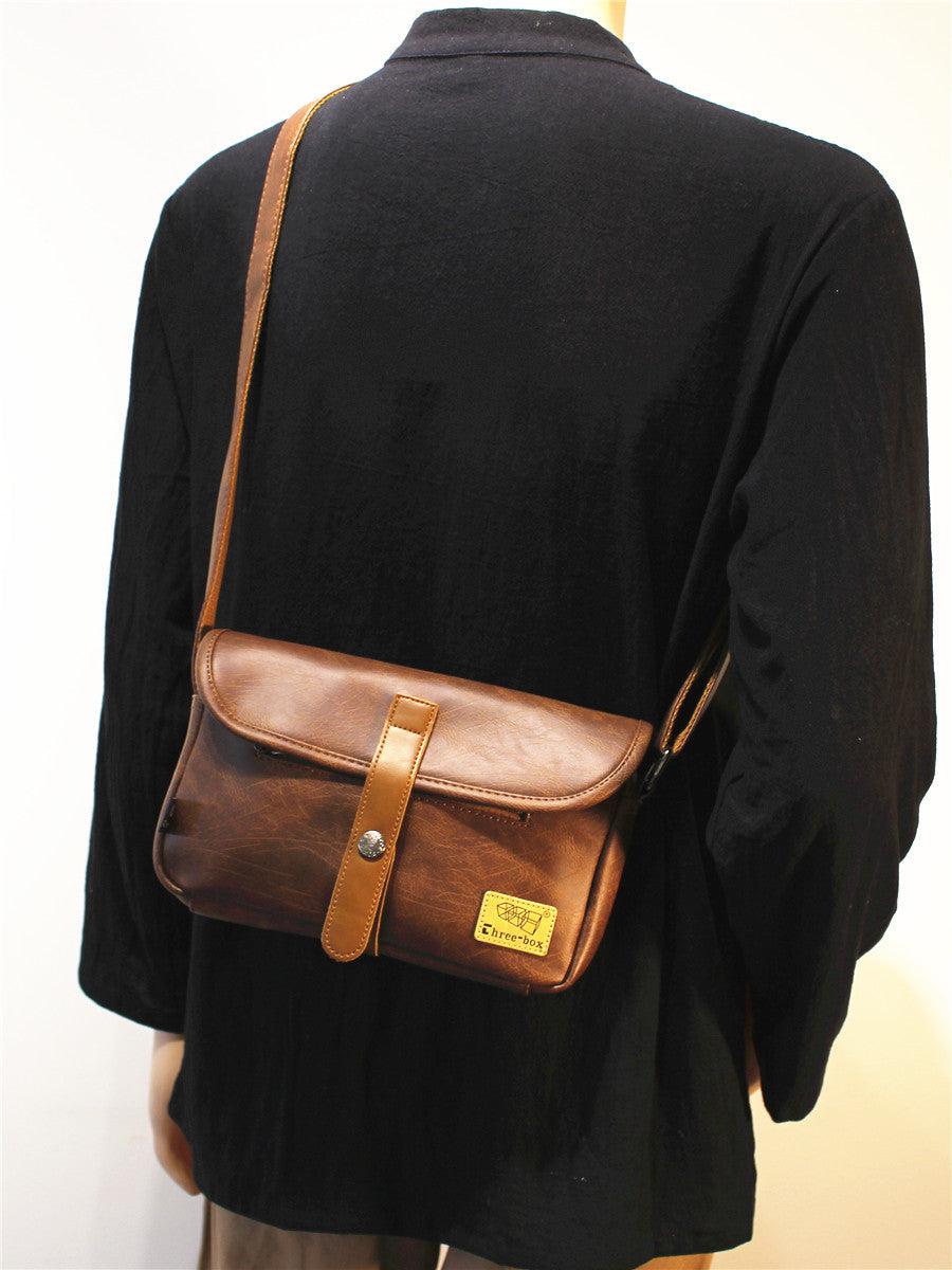 Vintage Faux Leather Crossbody Bag