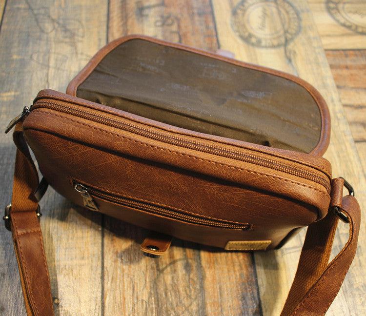 Vintage Faux Leather Crossbody Bag