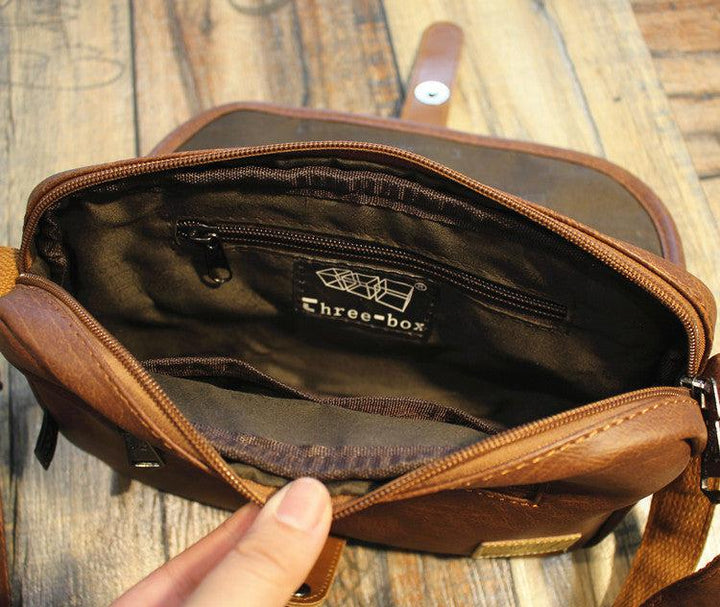 Vintage Faux Leather Crossbody Bag