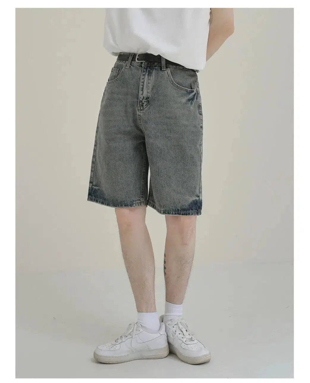 Vintage Gray Blue Denim Shorts