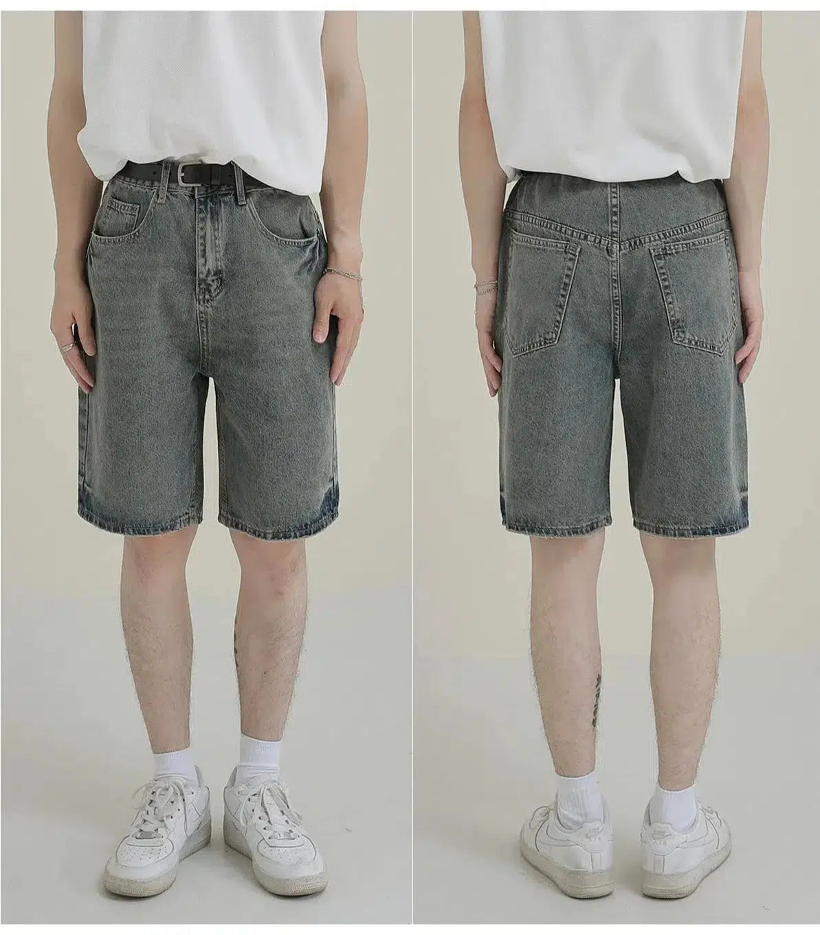 Vintage Gray Blue Denim Shorts