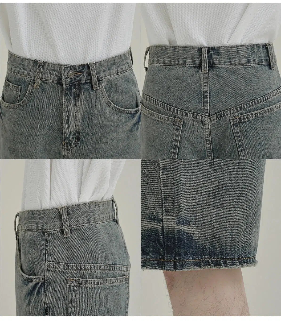 Vintage Gray Blue Denim Shorts