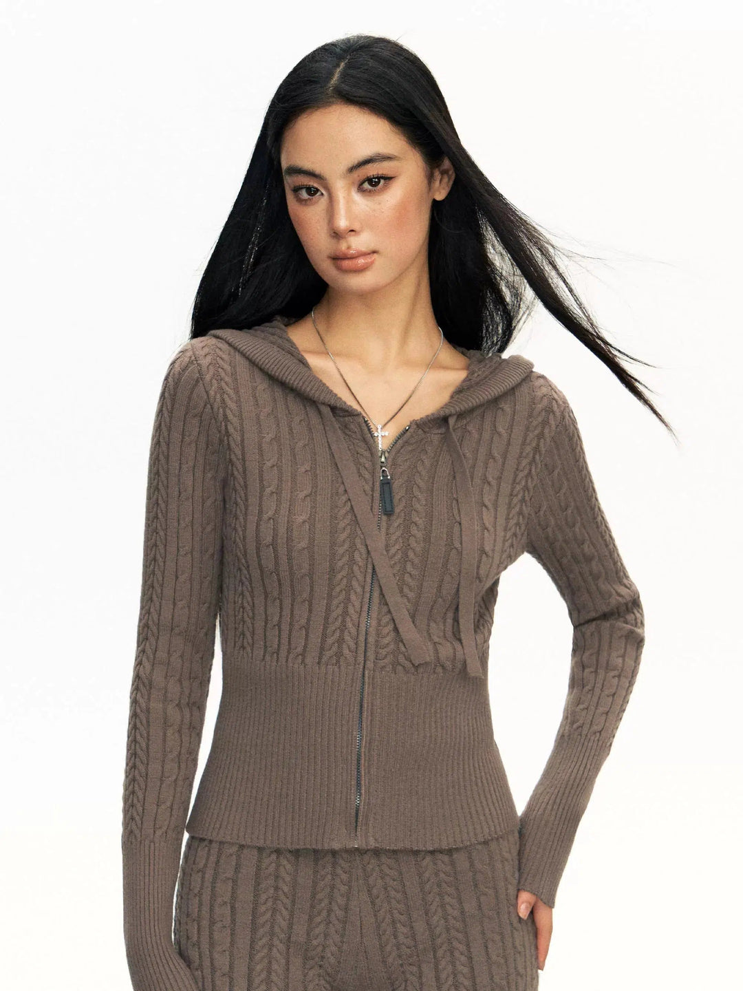 Vintage Hooded Knit Cardigan