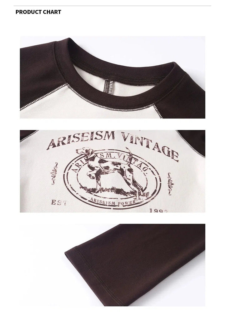 Vintage-Inspired Graphic Long Sleeve Pullover