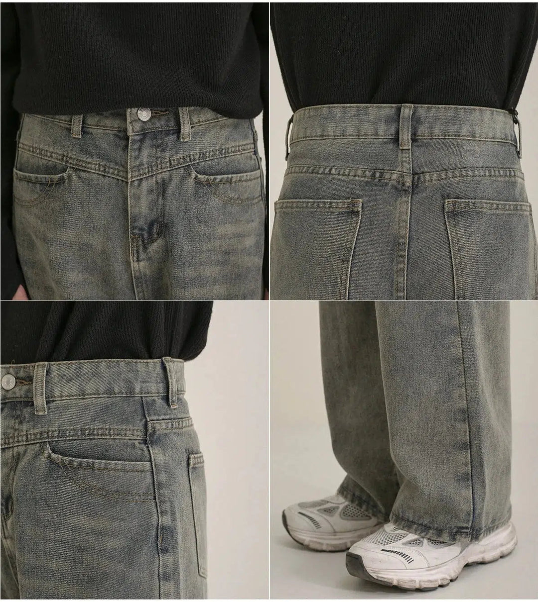 Vintage-Inspired High-Waist Relaxed Fit Jeans