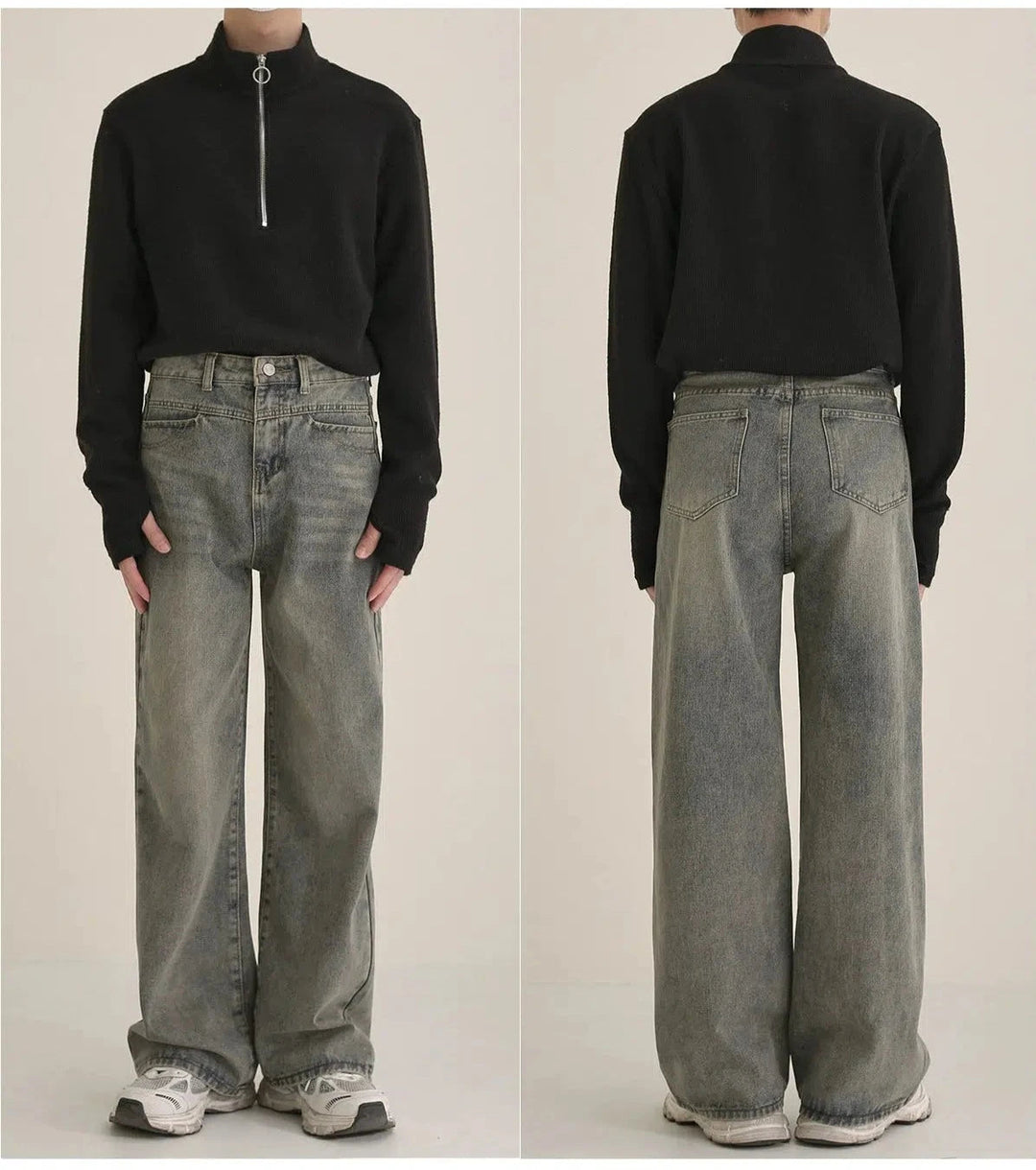 Vintage-Inspired High-Waist Relaxed Fit Jeans