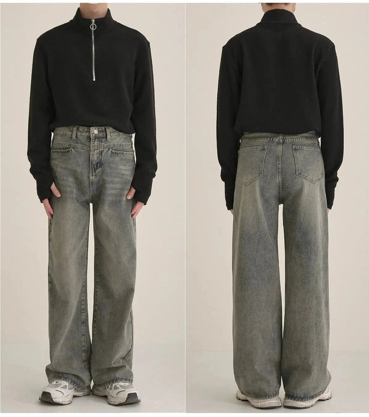 Vintage-Inspired High-Waist Relaxed Fit Jeans