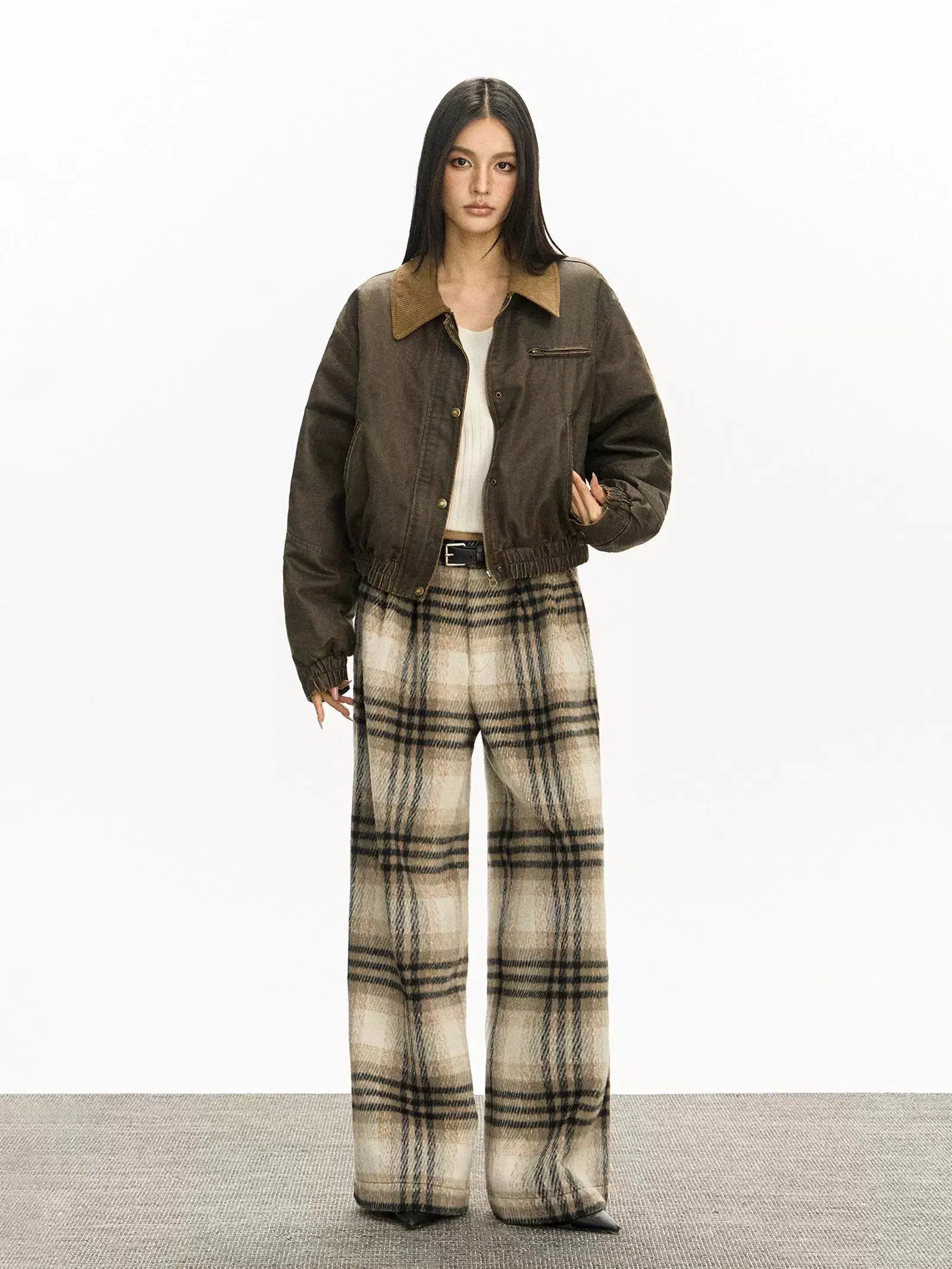 Vintage Lapel Leather Jacket