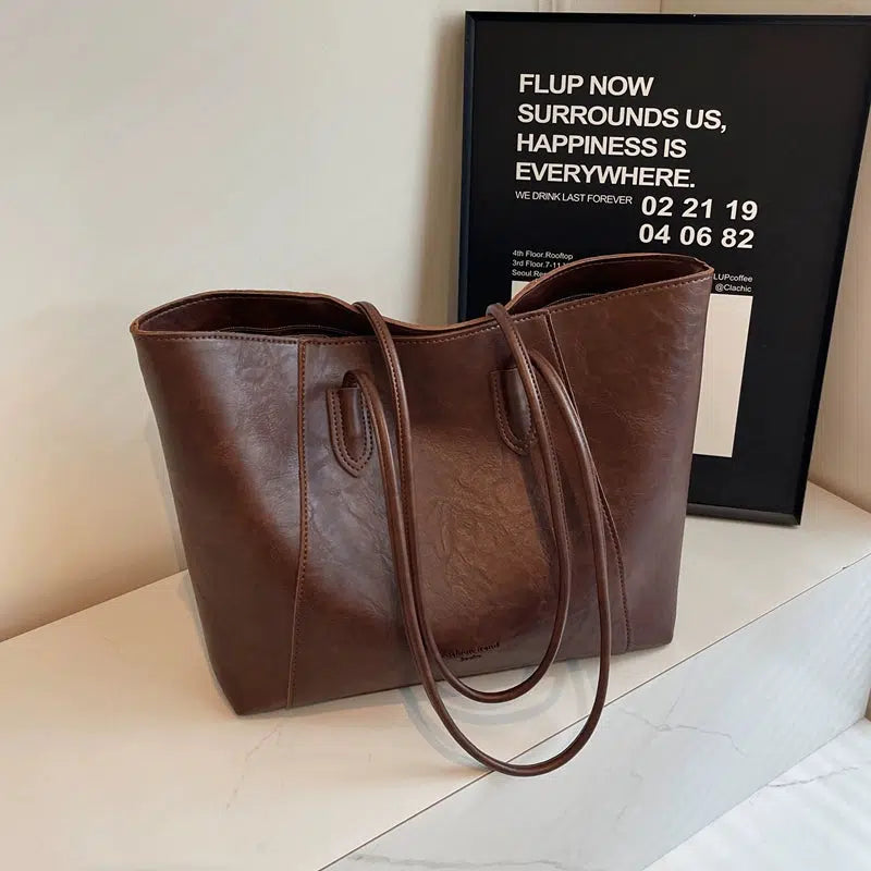 Vintage Large Leather Tote Bag