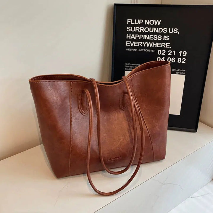 Vintage Large Leather Tote Bag