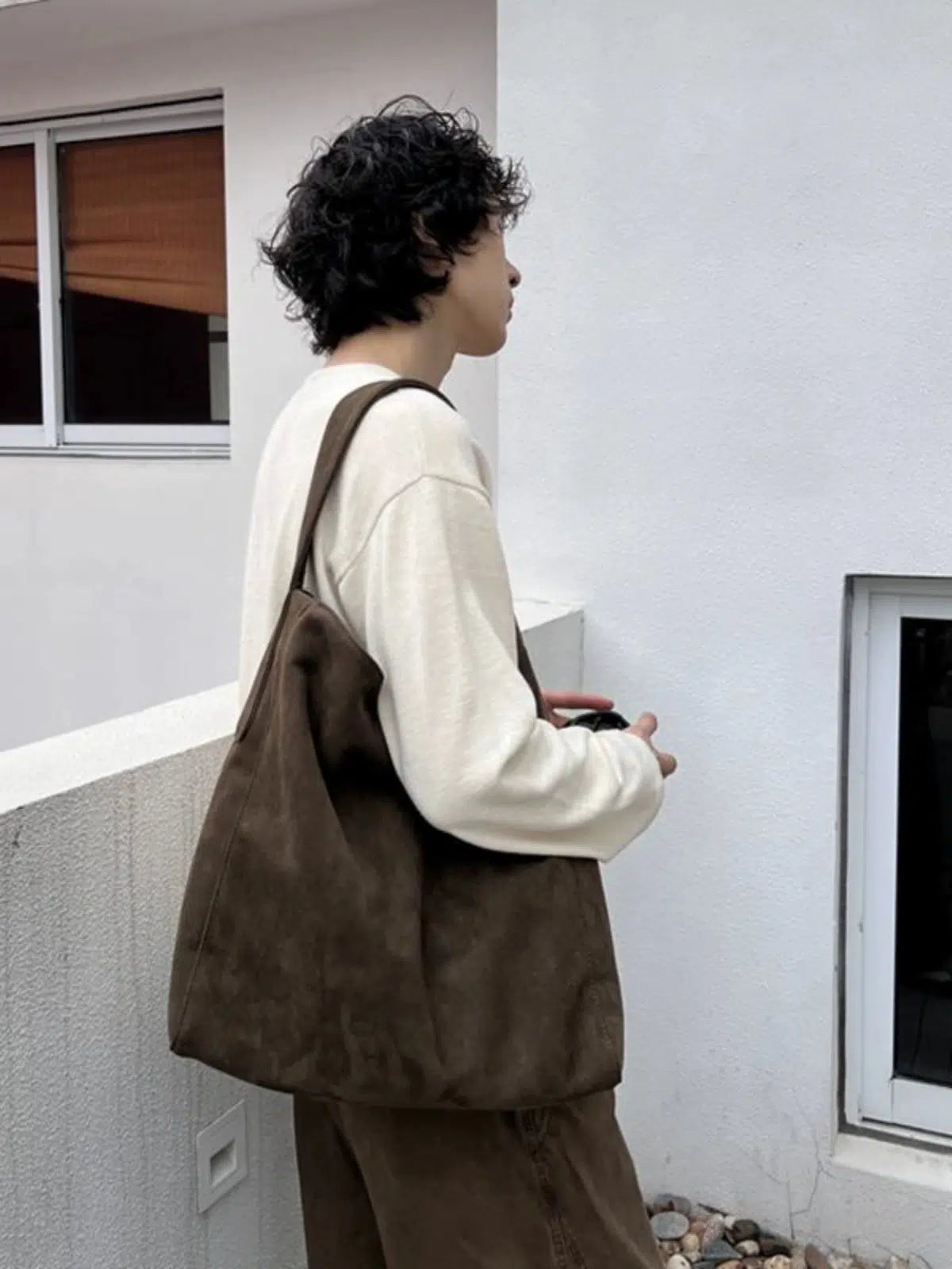 Vintage Large Suede Tote Bag